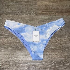 New nwt We wore what Blue and White Cloud Bikini Bottom size xl